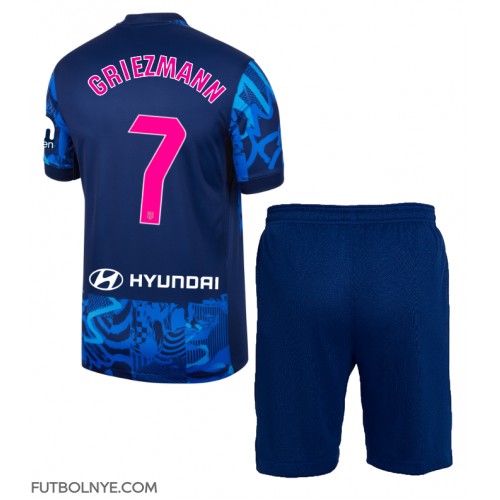 Camiseta Atletico Madrid Antoine Griezmann #7 Tercera Equipación para niños 2024-25 manga corta (+ pantalones cortos)